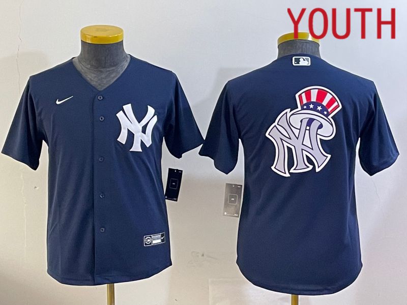 Youth New York Yankees Blank Blue Game 2024 Nike MLB Jersey style 120911